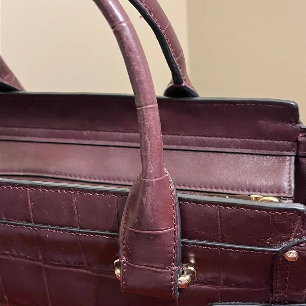 Coach Swagger 27 Croc embossed leather crossbody satchel #E1677 37493 - Picture 10 of 14